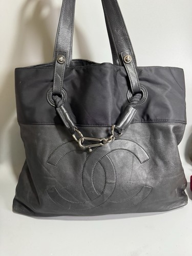 Chanel black leather - leather, nylon