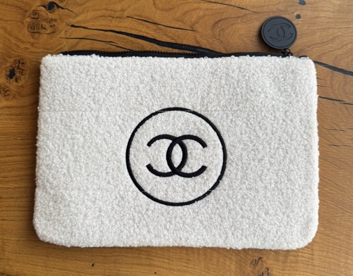 Chanel cream makeup bag pouch - chanel,
