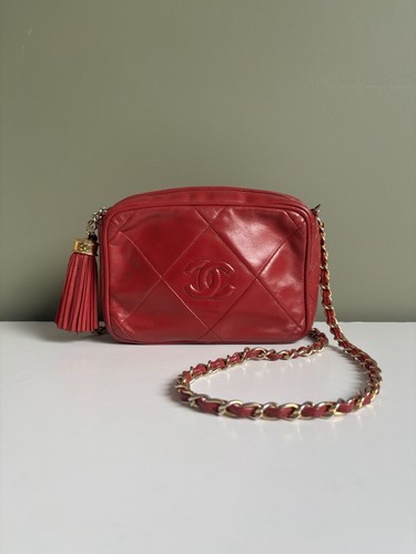 Vintage chanel red - chanel, lambskin