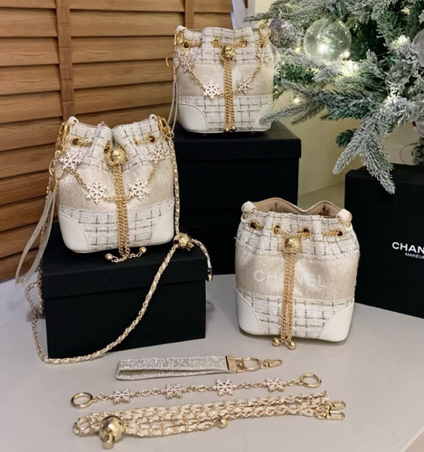 White gold tweed - tweed, bag