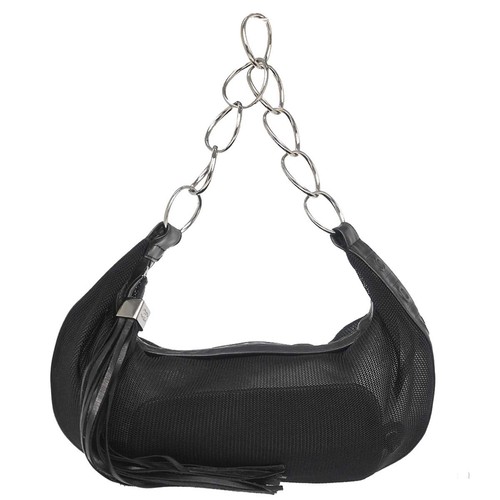 Chanel black nylon mesh hobo - nylon,