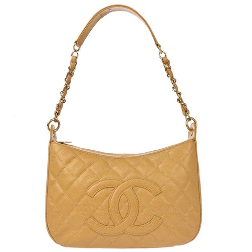 Chanel beige calfskin handbag - chanel,
