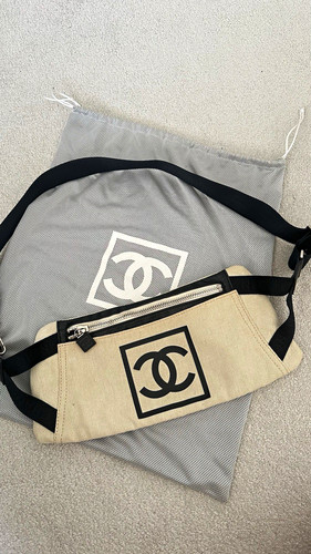 Chanel beige black bumbag - &,