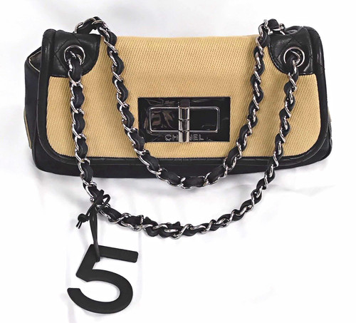 Chanel beige black canvas - beige/black, &