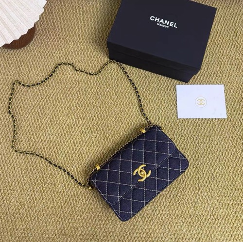 Chanel denim quilted - denim, chain